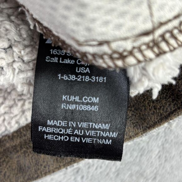 Kuhl Flight Jacket Womens XS Ivory Sherpa Fleece Hooded Full Zip Thumbholes - Picture 10 of 15